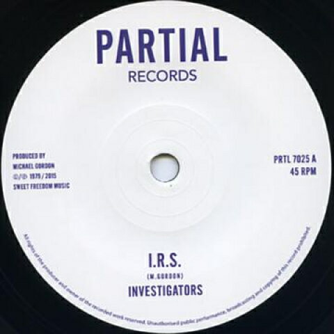 【中古】7” Investigators I.R.S / Dub PRTL7025 Partial /00050