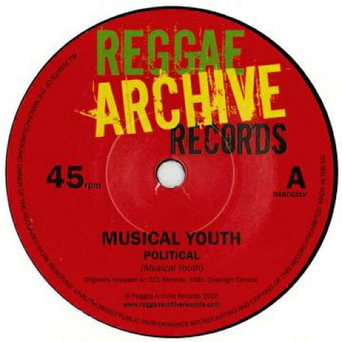 ・アーティスト Musical Youth ・タイトル Political / Generals ・レーベル・型番 Reggae Archive Records UK RARC021V ・フォーマット 7インチレコード ・コンディション(盤) 非常に良い(EX) ・コンディション(ジャケット) ・コンディション(帯) オビなし ・特記事項 サンプル画像です。実際の商品の画像ではありません 商品写真はバーコード/カタログ番号に対応したサンプル画像ですので、お送りする商品の画像ではありません。帯やライナーなどの付属品は、特記事項に記載されている場合のみ含まれます。プロモやカラーレコードなどの仕様についても、該当する場合のみ特記事項に記載しています。 【ご購入前に必ずご確認ください】 ・本店サイト(www.recordcity.jp)とは価格、送料が違います ・本店サイト、その他支店のオーダーとは同梱発送できません ・注文確定後に別の注文を頂いた場合、注文同士の同梱は致しかねます。 ・別倉庫から発送しているため、店頭受け渡しは対応しておりません ・一部商品は他の通販サイトでも販売しているため、ご注文のタイミングによっては商品のご用意ができない場合がございます。 ・土日祝日はお休みです 金曜・祝前日9時以降のご連絡またはご入金は、返答または発送が週明け・祝日明けに順次対応となります。 ・ご購入後のキャンセル不可 ご購入後のキャンセルはいかなる理由においてもお受けできません。ご了承の上、ご購入くださいませ。 ・日本郵便(ゆうパック/ゆうメール)によるお届けになります。 ・中古品であることをご理解ください 当ストアでは中古商品を主に販売しております。中古品であることをご理解の上ご購入ください。また、一部商品はRecordCityオンラインストアで試聴可能です。 ・返品について お客様のご都合による返品は一切承っておりません。 表記の内容と実際の商品に相違がある場合、また針飛び等で返品・返金をご希望される場合は、商品の到着後1週間以内にご連絡ください。商品の返送をこちらで確認後、キャンセル・返金を行います。 コンディションVG以下の商品は返品できません。プレイに影響のない表面のこすれ傷、プレス起因のノイズ盤は返品の対象外です。 【コンディション表記】 ・ほぼ新品(M-)(Like New) 完全な新品。未使用。当店ではほぼ使用しません ・非常に良い(EX)(Excellent) 中古盤として美品な状態。わずかな経年を感じるものの傷みを感じさせない、当店基準で最高の状態 ・良い(VG+)(Very Good Plus) 丁寧に扱われた中古品で、軽い使用感がみられる。 ・可(VG)(Acceptable) 使い込まれた中古品で、「良い」よりもさらに使用感がみられる。 ・悪い(VG-)(Bad) 状態が悪いアイテム。使用の保障はなく、再生不可、針飛び、目立つノイズがあるかもしれない。状態によるクレーム不可。返品不可。 ・非常に悪い(G)(Very Bad) 「悪い」よりさらに状態が悪いアイテム。使用の保障はなく、再生不可、針飛び、目立つノイズがあるかもしれない。状態によるクレーム不可。返品不可。 ・ジャンク(Fair)(Junk/Fair) 割れている、反っている、水ダメージがある、カビ、ジャケットが分離している、ひどい書き込み、ひどい擦れなど最低の状態。使用の保障はなく、再生不可、針飛び、目立つノイズがあるかもしれない。状態によるクレーム不可。返品不可。 ・ジャンク(Poor)(Junk/Poor) 割れている、反っている、水ダメージがある、カビ、ジャケットが分離している、ひどい書き込み、ひどい擦れなど最低の状態。使用の保障はなく、再生不可、針飛び、目立つノイズがあるかもしれない。状態によるクレーム不可。返品不可。