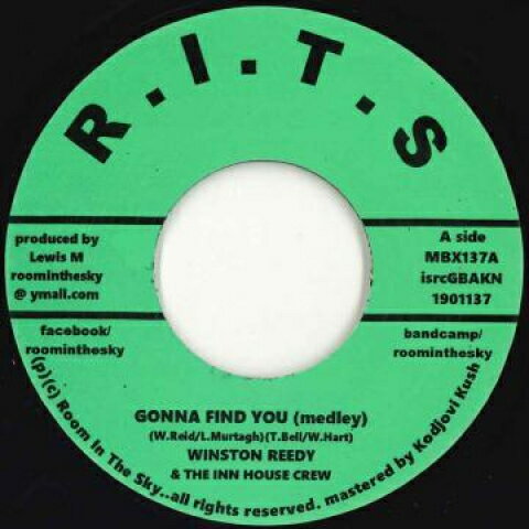 【新品】7” Winston Reedy Gonna Find You (Medley) / Version MBX137 Room In The Sky UK /00048