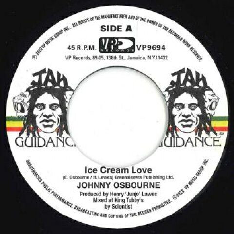7” Johnny Osbourne / Roots Radics Ice Cream Love / Extra Time One VP9694 Jah Guidance/VP US /00048
