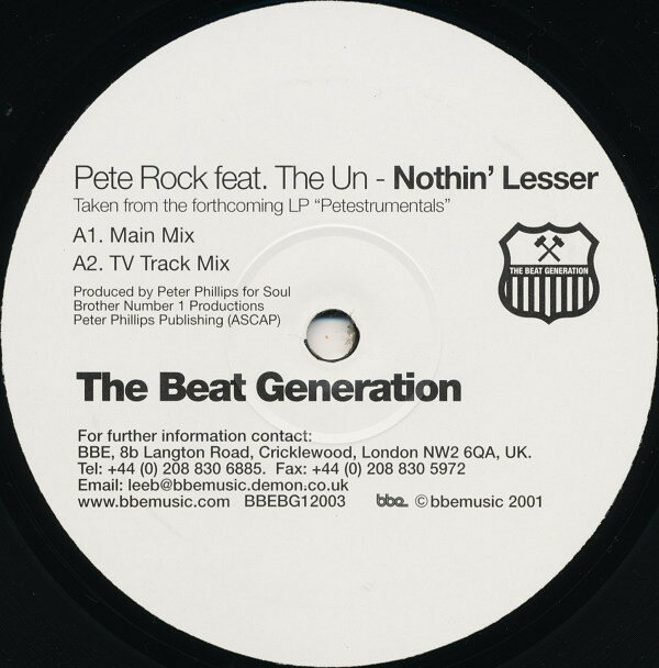 12” Pete Rock, The Un Nothin Lesser BBEBG12003 BBE, The Beat Genera /00250