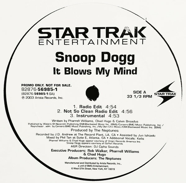 12” Snoop Dogg / Rosco P. Coldchai It Blows My Mind / Hot 82876569851 Star Trak Entertainm /00250