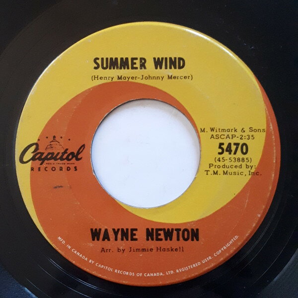 【中古】7” Wayne Newton Summer Wind 5470 Capitol Records /00080