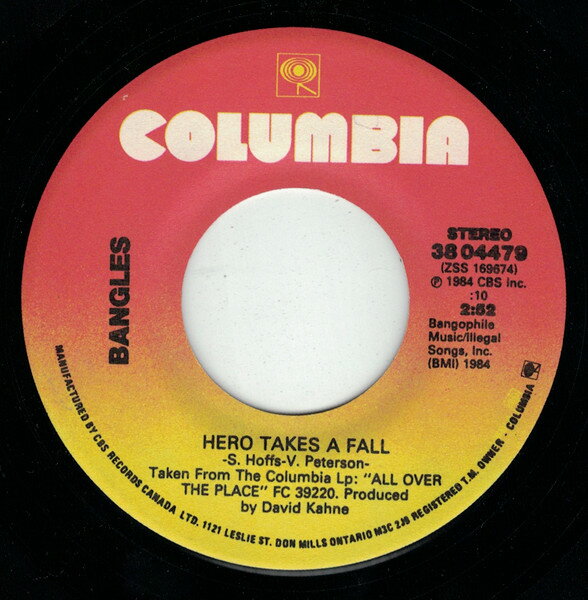 7” Bangles Hero Takes A Fall 3804479 Columbia /00080