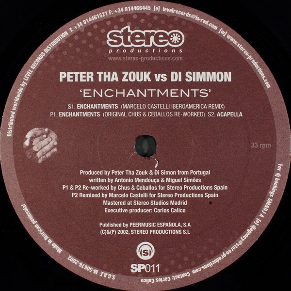 12” Peter Tha Zouk, Di Simmon Enchantments SP011 Stereo Productions /00250