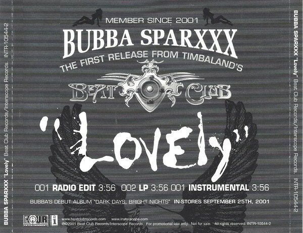 CD Bubba Sparxxx Lovely NTR105442 Interscope プロモ /00110