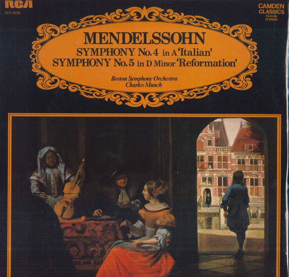 LP シャルル・ミュンシュ, ボストン メンデルスゾーン 交響曲第4番 イ長調, 作品90 イタリ CCV5035 RCA CAMDEN CLASSICS /00260