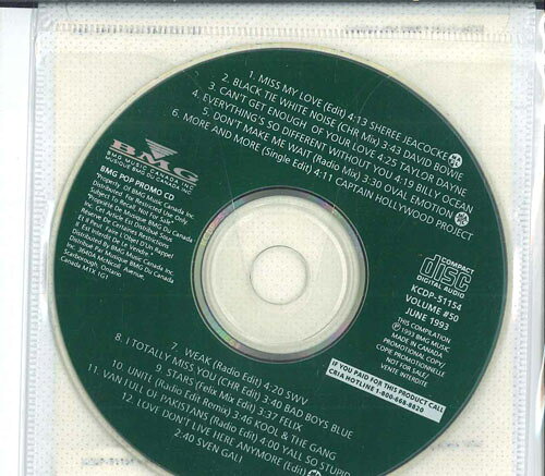 ・アーティスト Various ・タイトル Bmg Pop Promo Cd - Volume 50 - June 1993 ・レーベル・型番 BMG MUSIC CANADA INC. KCDP51154 ・フォーマット CD ・コンディション(盤) 良い (VG+) ・コンディション(ジャケット) カバーなし ・コンディション(帯) オビなし ・特記事項 【プロモ盤】 【Promotion Only】【盤に浅い跡】 サンプル画像です。実際の商品の画像ではありません 商品写真はバーコード/カタログ番号に対応したサンプル画像ですので、お送りする商品の画像ではありません。帯やライナーなどの付属品は、特記事項に記載されている場合のみ含まれます。プロモやカラーレコードなどの仕様についても、該当する場合のみ特記事項に記載しています。 【ご購入前に必ずご確認ください】 ・本店サイト(www.recordcity.jp)とは価格、送料が違います ・本店サイト、その他支店のオーダーとは同梱発送できません ・注文確定後に別の注文を頂いた場合、注文同士の同梱は致しかねます。 ・別倉庫から発送しているため、店頭受け渡しは対応しておりません ・一部商品は他の通販サイトでも販売しているため、ご注文のタイミングによっては商品のご用意ができない場合がございます。 ・土日祝日はお休みです 金曜・祝前日9時以降のご連絡またはご入金は、返答または発送が週明け・祝日明けに順次対応となります。 ・ご購入後のキャンセル不可 ご購入後のキャンセルはいかなる理由においてもお受けできません。ご了承の上、ご購入くださいませ。 ・日本郵便(ゆうパック/ゆうメール)によるお届けになります。 ・中古品であることをご理解ください 当ストアでは中古商品を主に販売しております。中古品であることをご理解の上ご購入ください。また、一部商品はRecordCityオンラインストアで試聴可能です。 ・返品について お客様のご都合による返品は一切承っておりません。 表記の内容と実際の商品に相違がある場合、また針飛び等で返品・返金をご希望される場合は、商品の到着後1週間以内にご連絡ください。商品の返送をこちらで確認後、キャンセル・返金を行います。 コンディションVG以下の商品は返品できません。プレイに影響のない表面のこすれ傷、プレス起因のノイズ盤は返品の対象外です。 【コンディション表記】 ・ほぼ新品(M-)(Like New) 完全な新品。未使用。当店ではほぼ使用しません ・非常に良い(EX)(Excellent) 中古盤として美品な状態。わずかな経年を感じるものの傷みを感じさせない、当店基準で最高の状態 ・良い(VG+)(Very Good Plus) 丁寧に扱われた中古品で、軽い使用感がみられる。 ・可(VG)(Acceptable) 使い込まれた中古品で、「良い」よりもさらに使用感がみられる。 ・悪い(VG-)(Bad) 状態が悪いアイテム。使用の保障はなく、再生不可、針飛び、目立つノイズがあるかもしれない。状態によるクレーム不可。返品不可。 ・非常に悪い(G)(Very Bad) 「悪い」よりさらに状態が悪いアイテム。使用の保障はなく、再生不可、針飛び、目立つノイズがあるかもしれない。状態によるクレーム不可。返品不可。 ・ジャンク(Fair)(Junk/Fair) 割れている、反っている、水ダメージがある、カビ、ジャケットが分離している、ひどい書き込み、ひどい擦れなど最低の状態。使用の保障はなく、再生不可、針飛び、目立つノイズがあるかもしれない。状態によるクレーム不可。返品不可。 ・ジャンク(Poor)(Junk/Poor) 割れている、反っている、水ダメージがある、カビ、ジャケットが分離している、ひどい書き込み、ひどい擦れなど最低の状態。使用の保障はなく、再生不可、針飛び、目立つノイズがあるかもしれない。状態によるクレーム不可。返品不可。