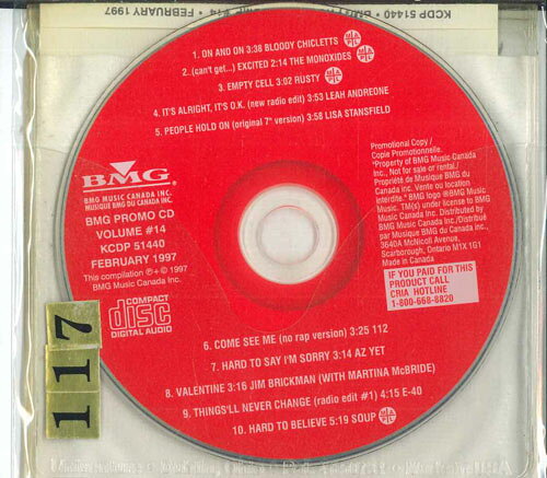 CD Various Bmg Pop Promo Cd Compilation #14 KCDP51440 BMG MUSIC CANADA INC プロモ /00110