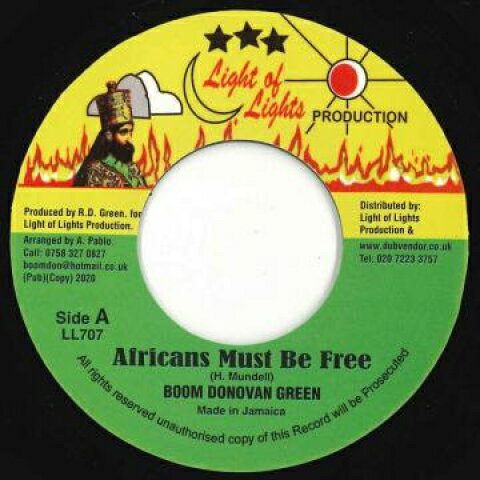 7” Boom Donovan Green Africans Must Be Free / Version LL707 Light Of Light UK /00080