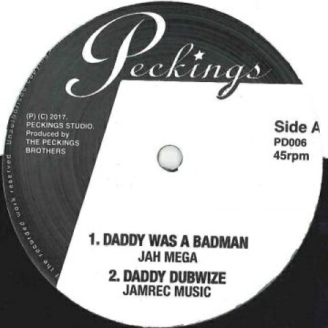 12” Jah Mega / Jah Mega Johnny Sa Daddy Was A Badman Daddy Dubwize / Every Day Mise PD006 Peckings UK /00211