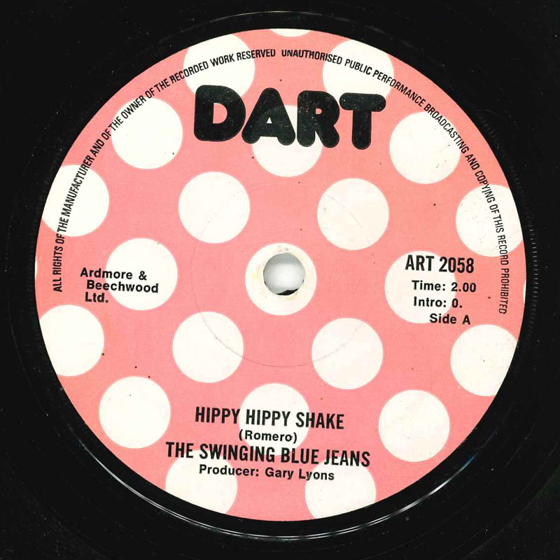 7” Swinging Blue Jeans Hippy Hippy Shake ART2068 Dart /00080