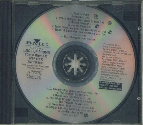 CD Various Bmg Pop Promo Cd Compilation #43 - March 2003 KCDP52090 BMG MUSIC CANADA INC プロモ /00110