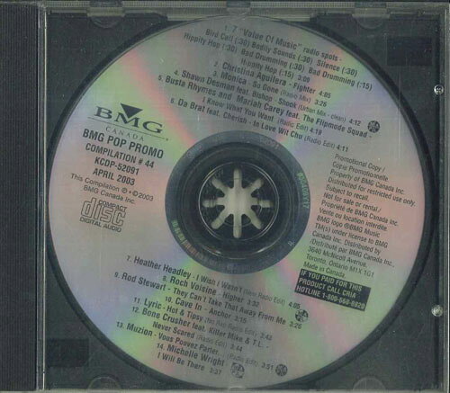 CD Various Bmg Pop Compilation #44 - April 2003 KCDP52091 BMG CANADA プロモ /00110