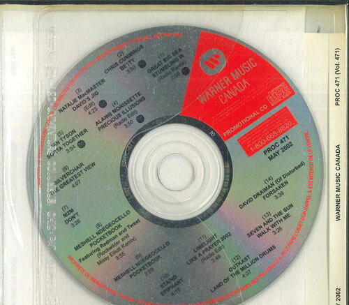 ・アーティスト Various ・タイトル Warner Music Canada May 2002 - Vol. 471 ・レーベル・型番 WARNER MUSIC CANADA PROC471 ・フォーマット CD ・コンディション(盤) 良い (VG+) ・コンディション(ジャケット) カバーなし ・コンディション(帯) オビなし ・特記事項 【プロモ盤】 【Promotion Only】【ソフトケース入り（プラケースなし）】【盤汚れ】 サンプル画像です。実際の商品の画像ではありません 商品写真はバーコード/カタログ番号に対応したサンプル画像ですので、お送りする商品の画像ではありません。帯やライナーなどの付属品は、特記事項に記載されている場合のみ含まれます。プロモやカラーレコードなどの仕様についても、該当する場合のみ特記事項に記載しています。 【ご購入前に必ずご確認ください】 ・本店サイト(www.recordcity.jp)とは価格、送料が違います ・本店サイト、その他支店のオーダーとは同梱発送できません ・注文確定後に別の注文を頂いた場合、注文同士の同梱は致しかねます。 ・別倉庫から発送しているため、店頭受け渡しは対応しておりません ・一部商品は他の通販サイトでも販売しているため、ご注文のタイミングによっては商品のご用意ができない場合がございます。 ・土日祝日はお休みです 金曜・祝前日9時以降のご連絡またはご入金は、返答または発送が週明け・祝日明けに順次対応となります。 ・ご購入後のキャンセル不可 ご購入後のキャンセルはいかなる理由においてもお受けできません。ご了承の上、ご購入くださいませ。 ・日本郵便(ゆうパック/ゆうメール)によるお届けになります。 ・中古品であることをご理解ください 当ストアでは中古商品を主に販売しております。中古品であることをご理解の上ご購入ください。また、一部商品はRecordCityオンラインストアで試聴可能です。 ・返品について お客様のご都合による返品は一切承っておりません。 表記の内容と実際の商品に相違がある場合、また針飛び等で返品・返金をご希望される場合は、商品の到着後1週間以内にご連絡ください。商品の返送をこちらで確認後、キャンセル・返金を行います。 コンディションVG以下の商品は返品できません。プレイに影響のない表面のこすれ傷、プレス起因のノイズ盤は返品の対象外です。 【コンディション表記】 ・ほぼ新品(M-)(Like New) 完全な新品。未使用。当店ではほぼ使用しません ・非常に良い(EX)(Excellent) 中古盤として美品な状態。わずかな経年を感じるものの傷みを感じさせない、当店基準で最高の状態 ・良い(VG+)(Very Good Plus) 丁寧に扱われた中古品で、軽い使用感がみられる。 ・可(VG)(Acceptable) 使い込まれた中古品で、「良い」よりもさらに使用感がみられる。 ・悪い(VG-)(Bad) 状態が悪いアイテム。使用の保障はなく、再生不可、針飛び、目立つノイズがあるかもしれない。状態によるクレーム不可。返品不可。 ・非常に悪い(G)(Very Bad) 「悪い」よりさらに状態が悪いアイテム。使用の保障はなく、再生不可、針飛び、目立つノイズがあるかもしれない。状態によるクレーム不可。返品不可。 ・ジャンク(Fair)(Junk/Fair) 割れている、反っている、水ダメージがある、カビ、ジャケットが分離している、ひどい書き込み、ひどい擦れなど最低の状態。使用の保障はなく、再生不可、針飛び、目立つノイズがあるかもしれない。状態によるクレーム不可。返品不可。 ・ジャンク(Poor)(Junk/Poor) 割れている、反っている、水ダメージがある、カビ、ジャケットが分離している、ひどい書き込み、ひどい擦れなど最低の状態。使用の保障はなく、再生不可、針飛び、目立つノイズがあるかもしれない。状態によるクレーム不可。返品不可。