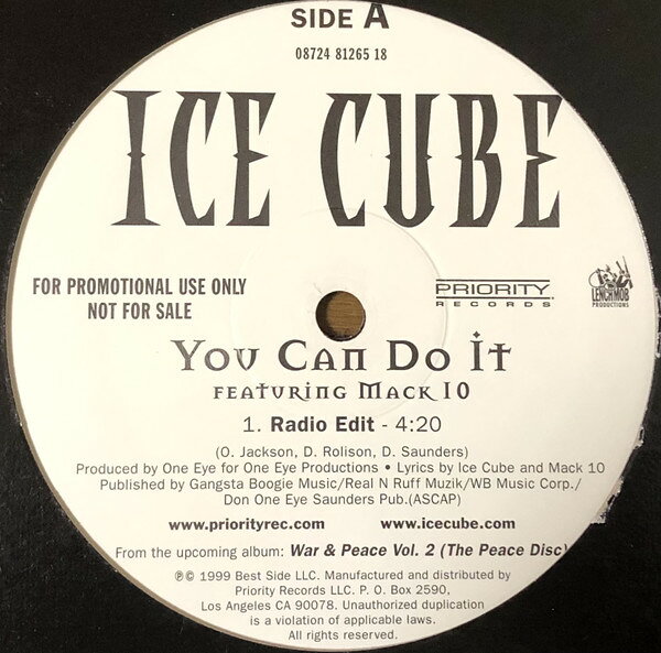 12” Ice Cube, Mack 10 You Can Do It 087248126518 Priority Records /00250