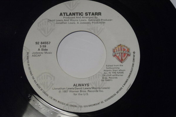 7” Atlantic Starr Always 9284557 WARNER BROS /00080