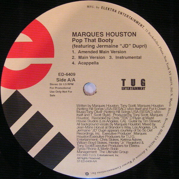 12” Marques Houston, Jermaine Dupr Pop That Booty ED6409 Elektra /00250