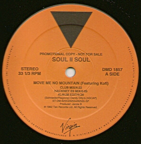 【中古】12” Soul II Soul Move Me No Mountain DMD1857 Virgin /00250