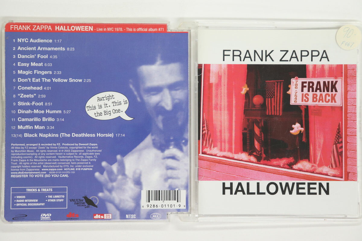 DVD Frank Zappa Halloween (Dvd-audio) 692860110199 VAULTERNATIVE /00110