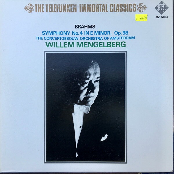 【中古】LP ウィレム・メンゲルベルク, アム ブラームス: 交響曲第4番 ホ短調 作品98 MZ5104 TELEFUNKEN recordcity-11230649 RECORD CITY 楽天市場店 パッケージ画像