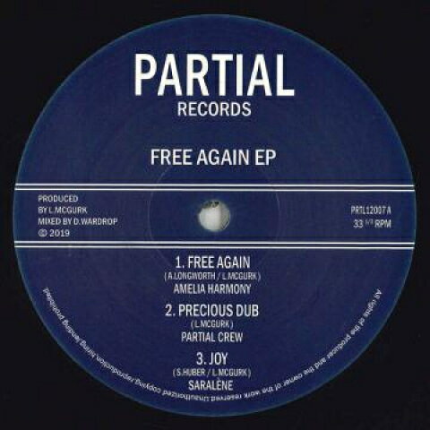12” Amelia Harmony, Jah Marnyah Free Again EP PRTL12007 Partial UK /00215