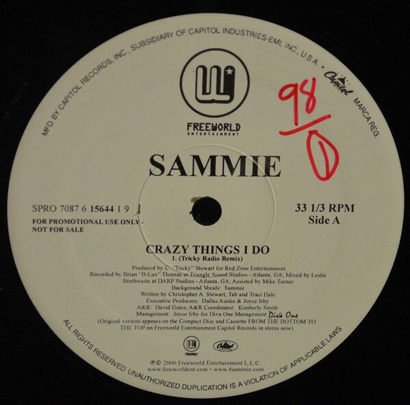 12” Sammie Crazy Things I Do SPRO70876156441 Freeworld Entertainm /00250