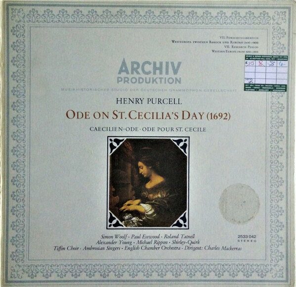 LP Charles Mackerras, English Cha Henry Purcell: Ode On St. Cecilias Day 2533042 ARCHIV /00400