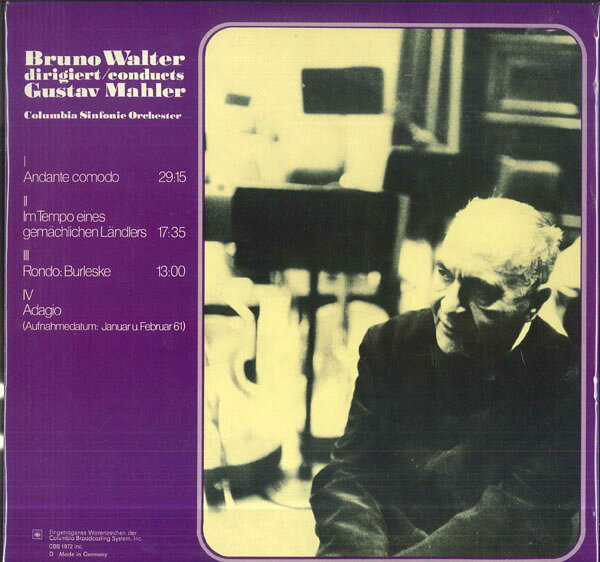 【中古】2discs LP ブルーノ・ワルター, コロムビア マーラー 交響曲 第9番 ニ長調 S77275 CBS /00660 recordcity-11136992 RECORD CITY 楽天市場店 パッケージ画像