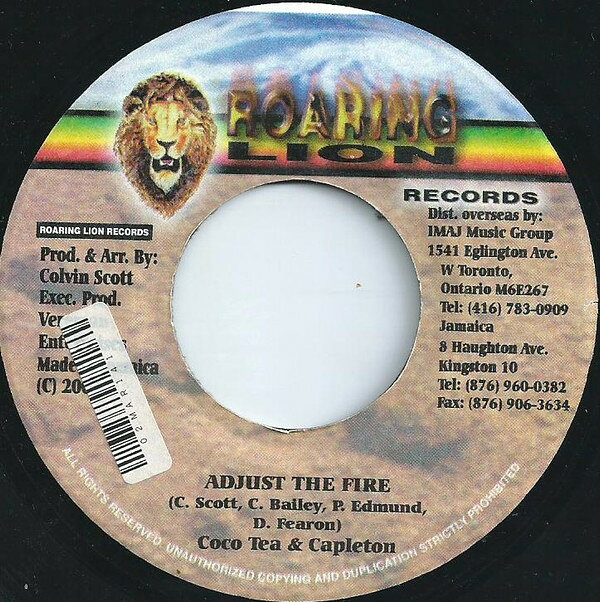 【中古】7” Cocoa Tea & Capleton Adjust The Fire NONE Roaring Lion Records /00080