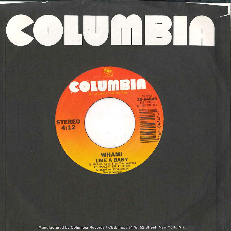 【中古】7” Wham! Everything She Wants / Like A Baby 3804840 COLUMBIA /00080