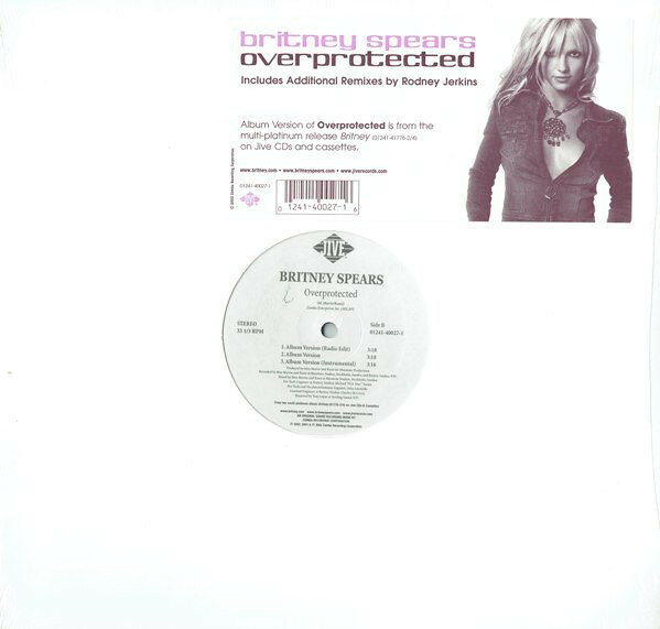 12” Britney Spears Overprotected 01241400271 Jive /00250