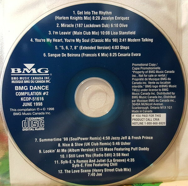 CD Various Bmg Dance Compilation #2 KCDP51616 BMG Music Canada INC プロモ 未開封 /00110