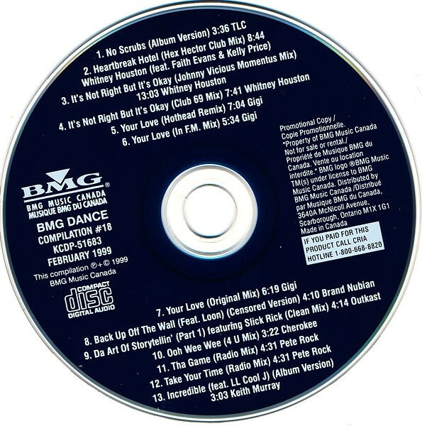 【中古】CD Various Bmg Dance Compilation #18 KCDP51683 BMG Music Canada プロ...