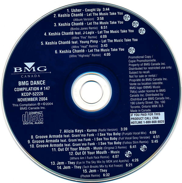 CD Various BMG Dance Compilation #147 (November 2004) KCDP52220PROMO BMG Canada プロモ 未開封 /00110