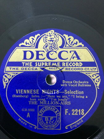 【中古】78RPM/SP Million AIRS Viennese Nights - Selection F2218 DECCA /00500