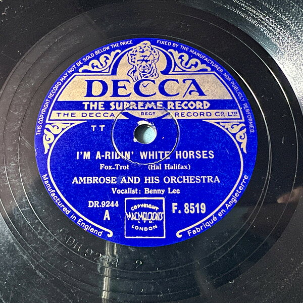 【中古】78RPM/SP Ambrose & His Orchestra Im A-ridin White Horses / Dont Fence Me In F8519 DECCA /00500
