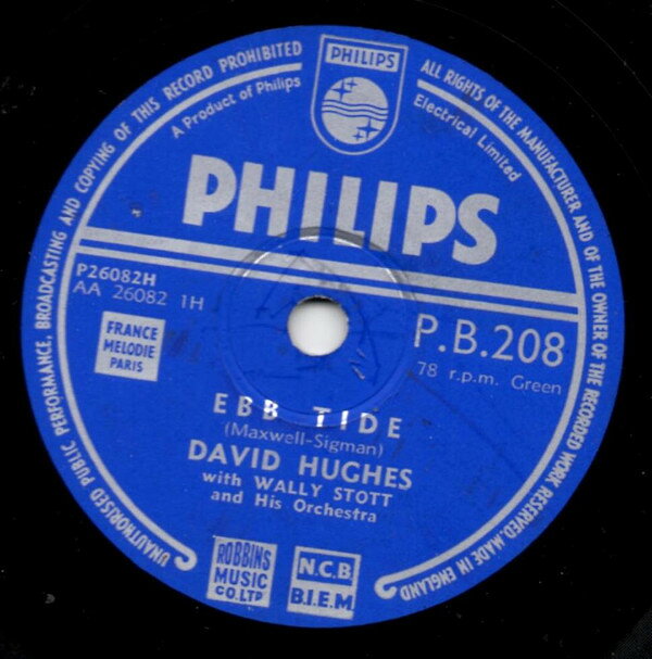 【中古】78RPM/SP David Hughes, Wally Stott &amp; Hi Ebb Tide / Rags To Riches PB208 PHILIPS /00500