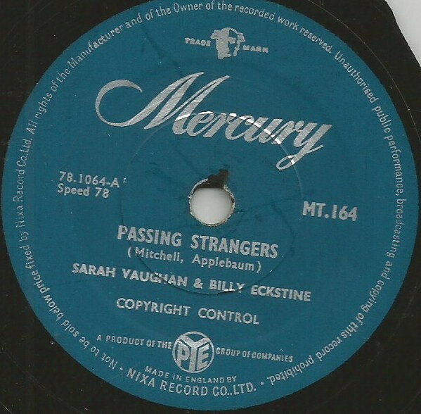 【中古】78RPM/SP Sarah Vaughan, Billy Eckstine Passing Strangers / The Door Is Open MT164 MERCURY /00500
