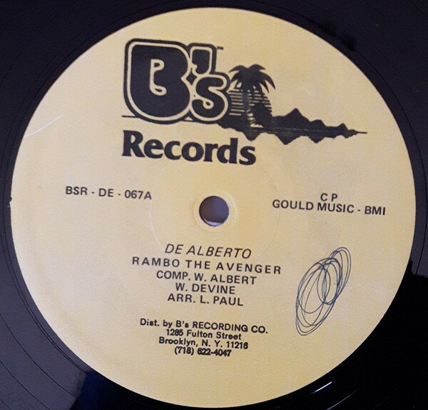 【中古】12” De Alberto Rambo The Avenger / Pan Woman / Love Your Own BSRDE067 Bs Records /00250