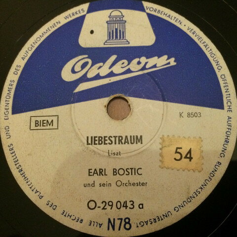 【中古】78RPM/SP Earl Bostic Und Sein Orchester Liebestraum / Song Of The Islands O29043 ODEON /00500