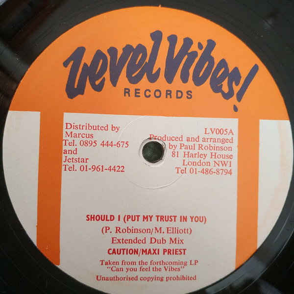 【中古】12” Caution (5) / Maxi Priest Should I (Put My Trust In You) LV005 Level Vibes! Records /00250