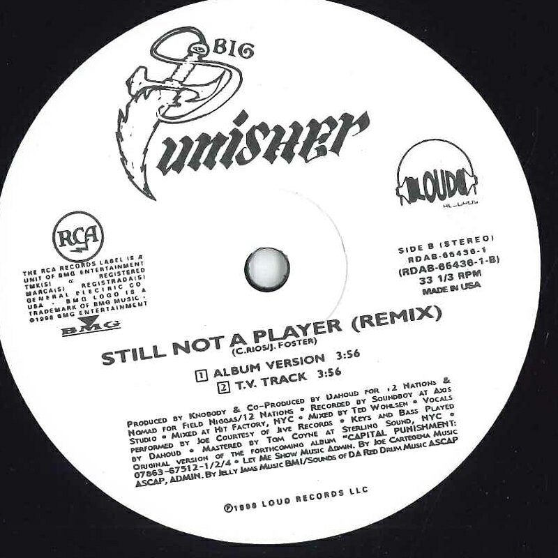 ・アーティスト Big Punisher ・タイトル Still Not A Player ・レーベル・型番 Loud Records RDAA654361,RDAB654361 ・フォーマット 12インチレコード ・コンディション(盤) 良い (VG+) ・コンディション(ジャケット) プレインカバー（元ジャケット／カバー無し） ・コンディション(帯) オビなし ・特記事項 サンプル画像です。実際の商品の画像ではありません 商品写真はバーコード/カタログ番号に対応したサンプル画像ですので、お送りする商品の画像ではありません。帯やライナーなどの付属品は、特記事項に記載されている場合のみ含まれます。プロモやカラーレコードなどの仕様についても、該当する場合のみ特記事項に記載しています。 【ご購入前に必ずご確認ください】 ・本店サイト(www.recordcity.jp)とは価格、送料が違います ・本店サイト、その他支店のオーダーとは同梱発送できません ・注文確定後に別の注文を頂いた場合、注文同士の同梱は致しかねます。 ・別倉庫から発送しているため、店頭受け渡しは対応しておりません ・一部商品は他の通販サイトでも販売しているため、ご注文のタイミングによっては商品のご用意ができない場合がございます。 ・土日祝日はお休みです 金曜・祝前日9時以降のご連絡またはご入金は、返答または発送が週明け・祝日明けに順次対応となります。 ・ご購入後のキャンセル不可 ご購入後のキャンセルはいかなる理由においてもお受けできません。ご了承の上、ご購入くださいませ。 ・日本郵便(ゆうパック/ゆうメール)によるお届けになります。 ・中古品であることをご理解ください 当ストアでは中古商品を主に販売しております。中古品であることをご理解の上ご購入ください。また、一部商品はRecordCityオンラインストアで試聴可能です。 ・返品について お客様のご都合による返品は一切承っておりません。 表記の内容と実際の商品に相違がある場合、また針飛び等で返品・返金をご希望される場合は、商品の到着後1週間以内にご連絡ください。商品の返送をこちらで確認後、キャンセル・返金を行います。 コンディションVG以下の商品は返品できません。プレイに影響のない表面のこすれ傷、プレス起因のノイズ盤は返品の対象外です。 【コンディション表記】 ・ほぼ新品(M-)(Like New) 完全な新品。未使用。当店ではほぼ使用しません ・非常に良い(EX)(Excellent) 中古盤として美品な状態。わずかな経年を感じるものの傷みを感じさせない、当店基準で最高の状態 ・良い(VG+)(Very Good Plus) 丁寧に扱われた中古品で、軽い使用感がみられる。 ・可(VG)(Acceptable) 使い込まれた中古品で、「良い」よりもさらに使用感がみられる。 ・悪い(VG-)(Bad) 状態が悪いアイテム。使用の保障はなく、再生不可、針飛び、目立つノイズがあるかもしれない。状態によるクレーム不可。返品不可。 ・非常に悪い(G)(Very Bad) 「悪い」よりさらに状態が悪いアイテム。使用の保障はなく、再生不可、針飛び、目立つノイズがあるかもしれない。状態によるクレーム不可。返品不可。 ・ジャンク(Fair)(Junk/Fair) 割れている、反っている、水ダメージがある、カビ、ジャケットが分離している、ひどい書き込み、ひどい擦れなど最低の状態。使用の保障はなく、再生不可、針飛び、目立つノイズがあるかもしれない。状態によるクレーム不可。返品不可。 ・ジャンク(Poor)(Junk/Poor) 割れている、反っている、水ダメージがある、カビ、ジャケットが分離している、ひどい書き込み、ひどい擦れなど最低の状態。使用の保障はなく、再生不可、針飛び、目立つノイズがあるかもしれない。状態によるクレーム不可。返品不可。