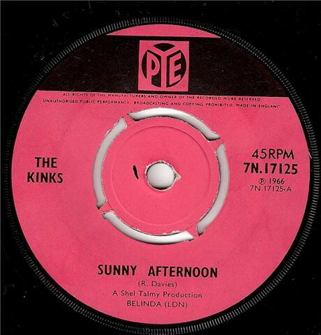 【中古】7インチ Kinks Sunny Afternoon / Im Not Like Everybody Else 7N17125 Pye Records