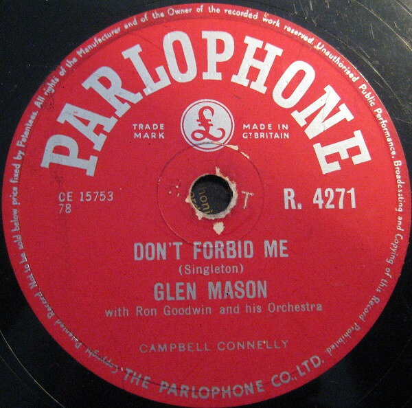 【中古】78RPM/SP Glen Mason Dont Forbid Me / Amore R4271 PARLOPHONE /00500