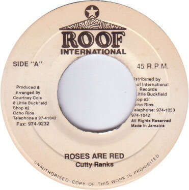 【中古】7インチ Cutty Ranks Roses Are Red NONE Roof International