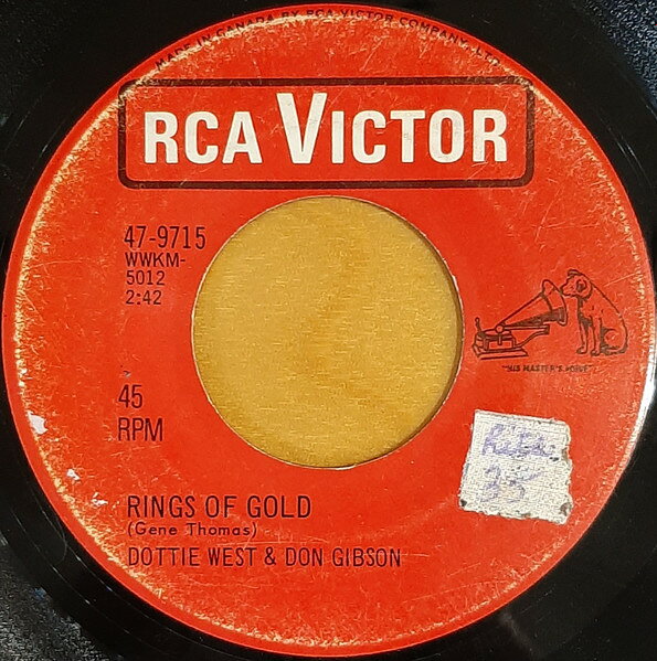 【中古】7インチ Dottie West, Don Gibson Rings Of Gold 479715 RCA Victor