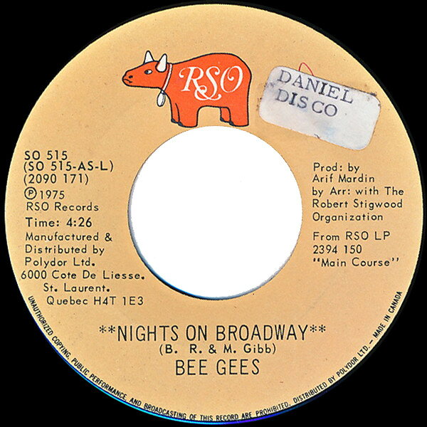 【中古】7インチ Bee Gees Nights On Broadway SO515 RSO