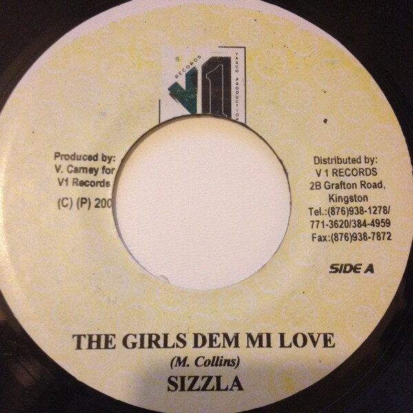 Artist Name: R - 【中古】ジャマイカ7” Sizzla The Girls Dem Mi Love NONE V1 Records /00080
