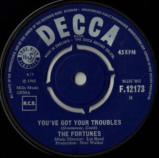 【中古】英7” Fortunes Youve Got Your Troubles F12173 Decca /00080 【中古】英7” Fortunes Youve Got Your Troubles F12173 Decca /00080
